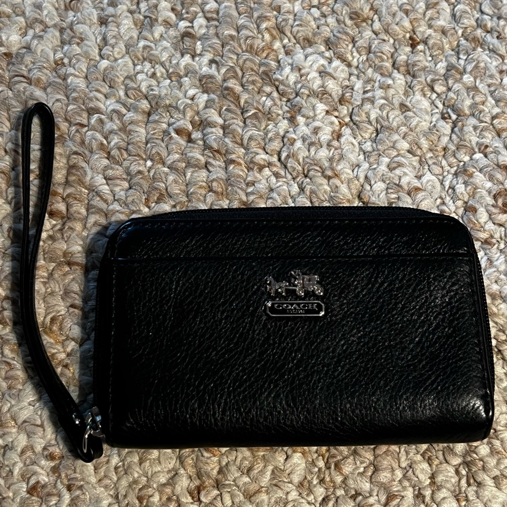 Coach black wristlet